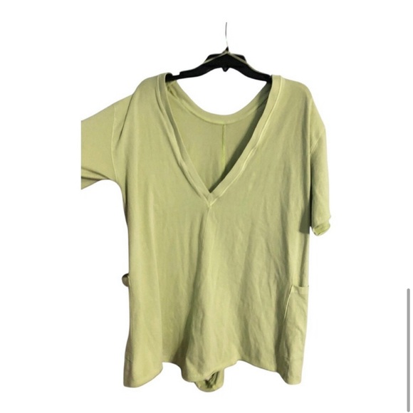 Free People FP Movement washed lime green Hot Shot Coddy Romper size medium new - Picture 6 of 9